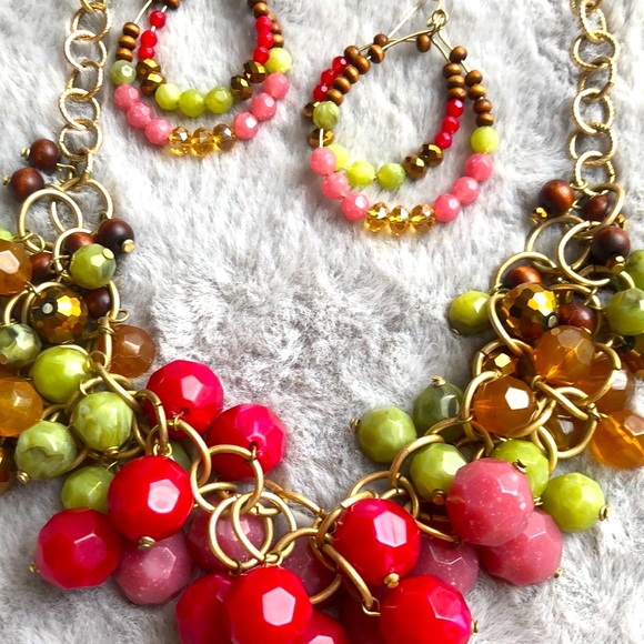 J C Penny Necklace & Earrings matching set - Picture 1 of 7